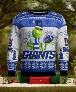 New York Giants Grinch Snowflake Pattern Ugly Sweater Christmas