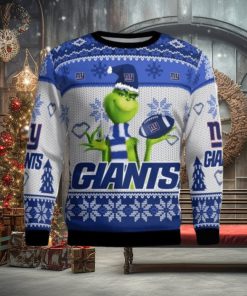 New York Giants Grinch Snowflake Pattern Ugly Sweater Christmas