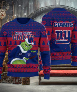 New York Giants Grinch Ugly Christmas Sweater
