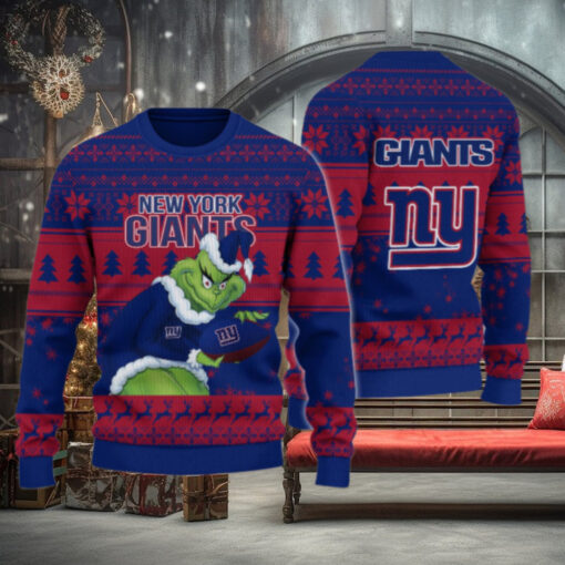 New York Giants Grinch Ugly Christmas Sweater