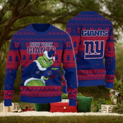 New York Giants Grinch Ugly Christmas Sweater
