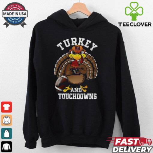 New York Giants Happy Thanksgiving Turkey And Touchdowns Shirt