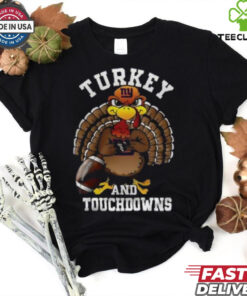 New York Giants Happy Thanksgiving Turkey And Touchdowns Shirt