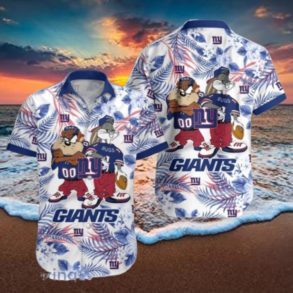 New York Giants Hawaiian Shirt Taz and Bugs For NFL Team New York Giants Hawaiian Shirt Taz and Bugs For NFL Team