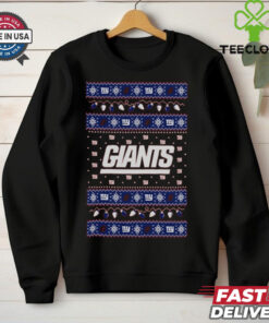 New York Giants Holiday Lights Sleeve T Shirt