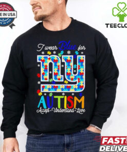 New York Giants I wear blue for Autism accept understand love shirt