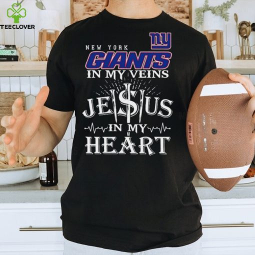 New York Giants In My Vien Jesus In My Heart Logo Shirt