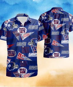 New York Giants Logo And Helmet Hawaiian Shirt And Shorts Best Gift For Summer Vacation