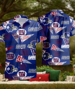 New York Giants Logo And Helmet Hawaiian Shirt Summer Shirt