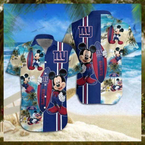 New York Giants Mickey Mouse Hawaiian Shirt