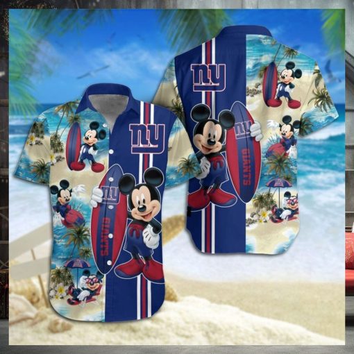 New York Giants Mickey Mouse Hawaiian Shirt