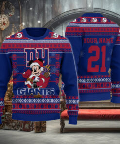 New York Giants Mickey Mouse Santa Ugly Christmas Sweater