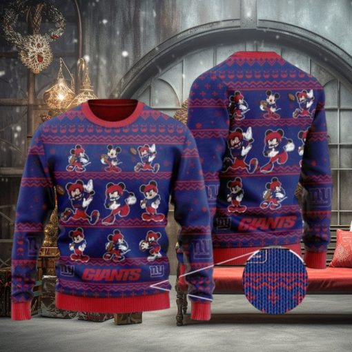 New York Giants Multi Mickey Mouse Ugly Christmas Sweaters