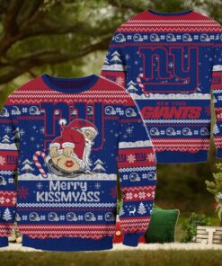 New York Giants NFL 2024 Merrykissmyass Funny Santa Claus Christmas Ugly Sweater