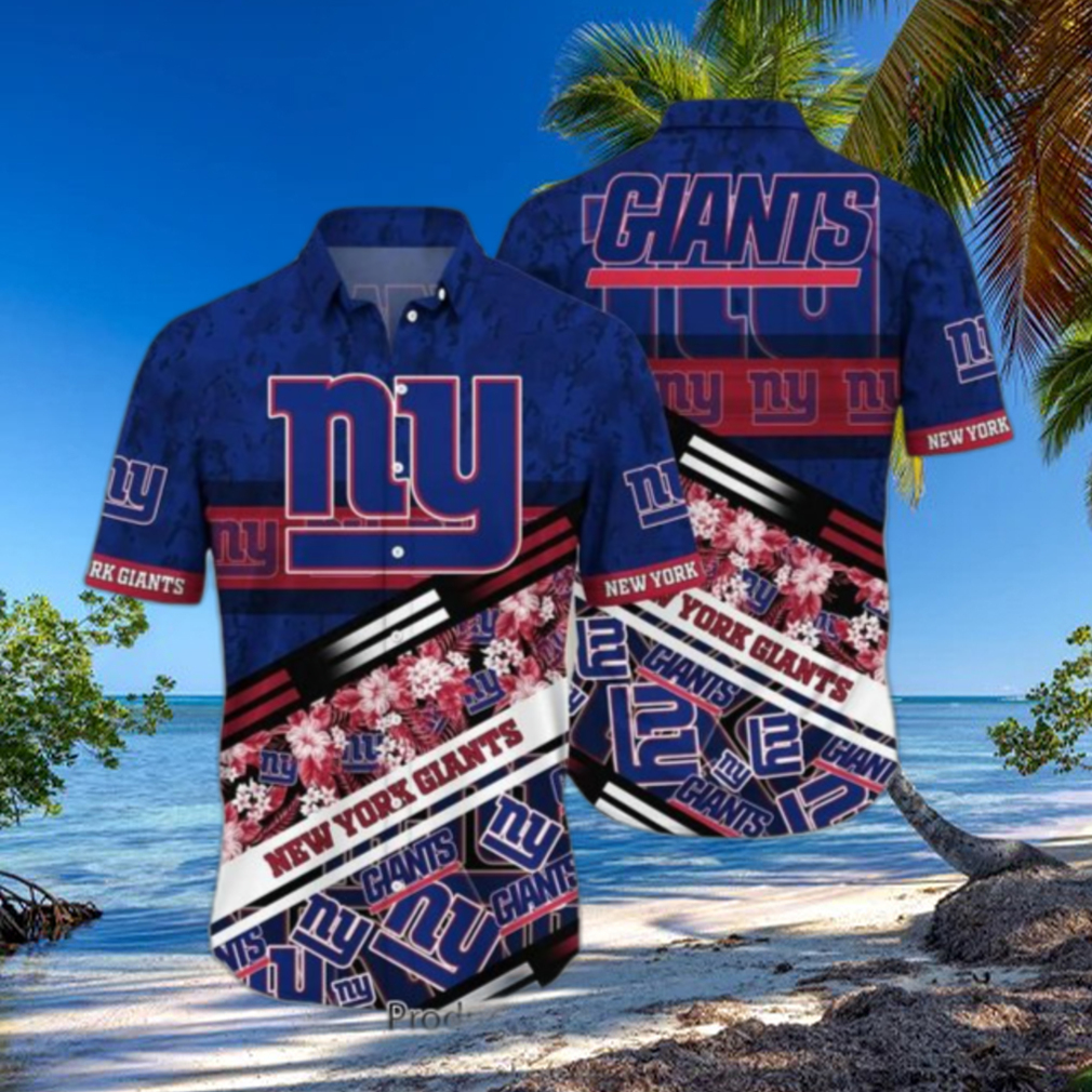 NY Giants Hawaiian Shirt NFL Football Beach Shirt For Summer