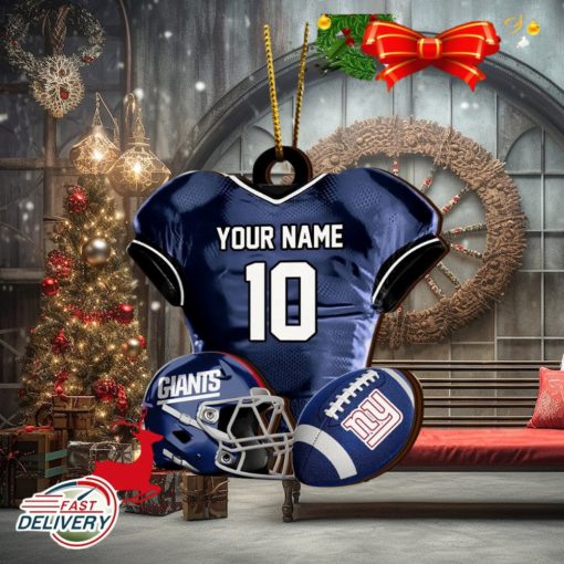 New York Giants NFL Sport Ornament Custom Name And Number 2023 Christmas Tree Decorations