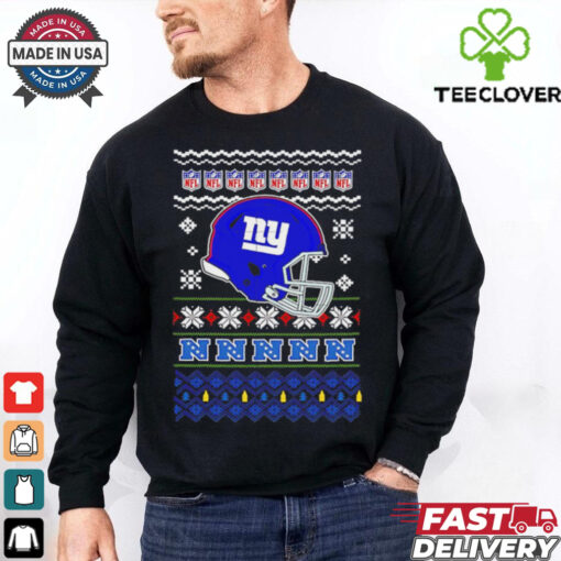 New York Giants NFL football Christmas helmet shirt