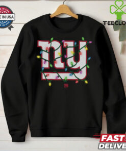 New York Giants Primary Logo Holiday Lights T Shirt
