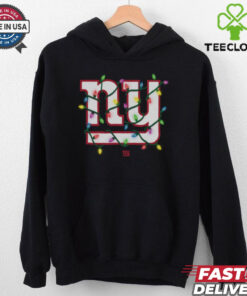 New York Giants Primary Logo Holiday Lights T Shirt 2 New York Giants Primary Logo Holiday Lights T Shirt