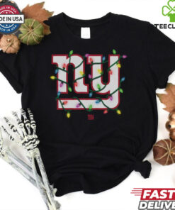 New York Giants Primary Logo Holiday Lights T Shirt 3 New York Giants Primary Logo Holiday Lights T Shirt