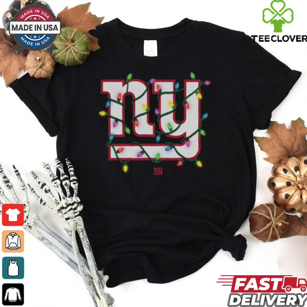 New York Giants Primary Logo Holiday Lights T Shirt New York Giants Primary Logo Holiday Lights T Shirt