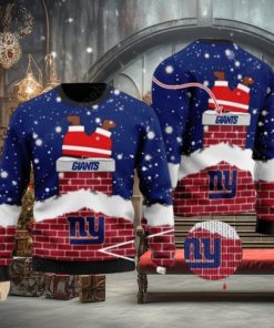 New York Giants Santa Claus On Chimney Ugly Christmas Sweaters 1 New York Giants Santa Claus On Chimney Ugly Christmas Sweaters