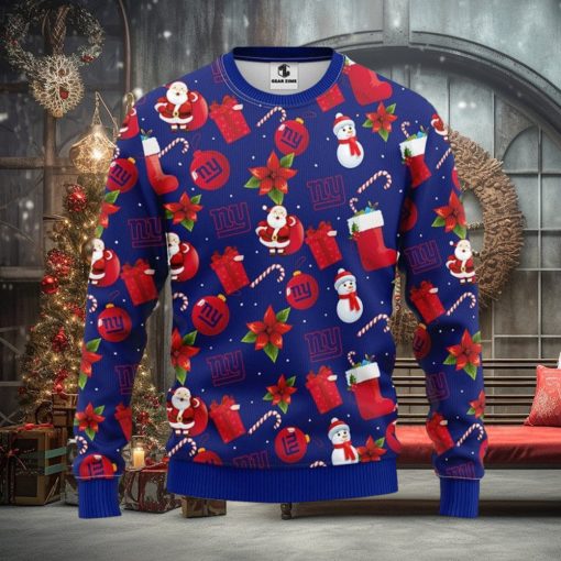 New York Giants Santa Claus Snowman Xmas Ugly Christmas Sweater Best Christmas Gift Ideas
