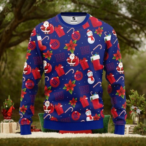 New York Giants Santa Claus Snowman Xmas Ugly Christmas Sweater Best Christmas Gift Ideas