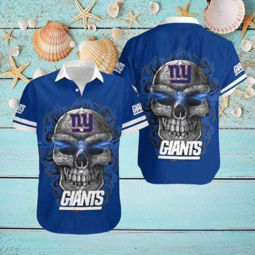 New York Giants Skull 3D Hawaiian Shirt Summer Collection