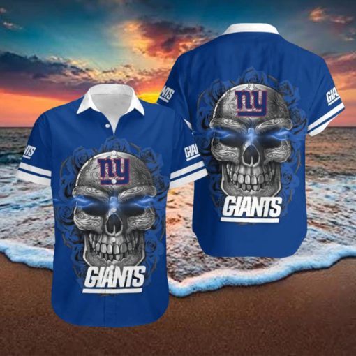 New York Giants Skull 3D Hawaiian Shirt Summer Collection