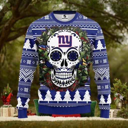 New York Giants Skull Flower Ugly Xmas Ugly Christmas Sweater Best Christmas Gift Ideas
