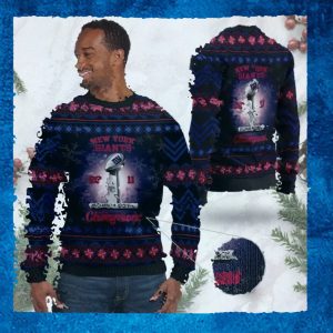 New York Giants Super Bowl Champions NFL Cup Ugly Christmas Sweater Sweatshirt Party