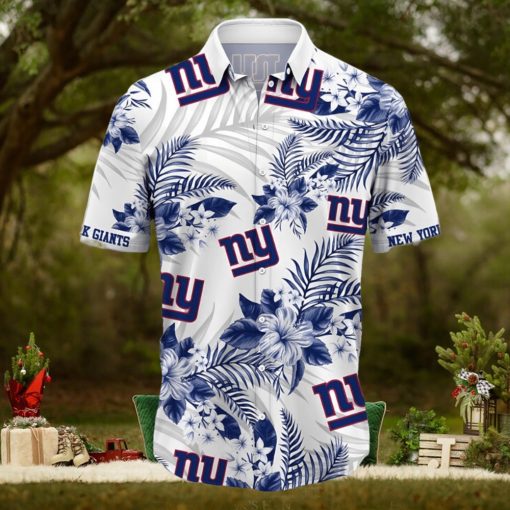 New York Giants Tropical Hibiscus Pattern Trending Summer Gift Hawaiian Shirt