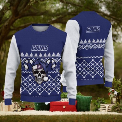 New York Giants Ugly Christmas Skull Xmas Sweater Weave Gift Mens Women