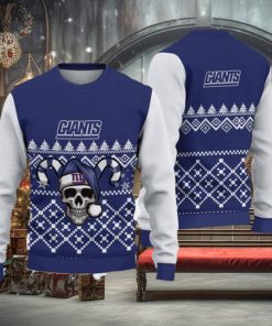 New York Giants Ugly Christmas Skull Xmas Sweater Weave Gift Mens Women