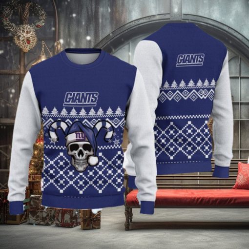 New York Giants Ugly Christmas Skull Xmas Sweater Weave Gift Mens Women