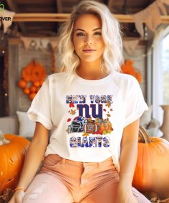 New York Giants fall helmet pumpkin shirt