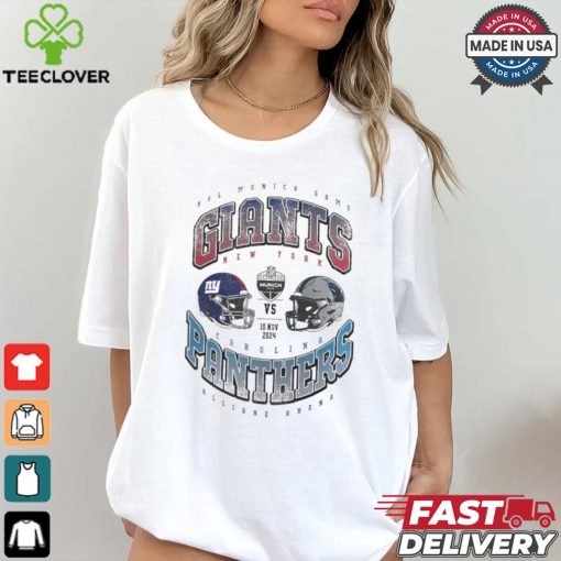 New York Giants vs. Carolina Panthers 2024 NFL Munich Games Gridiron Showdown helmet shirt