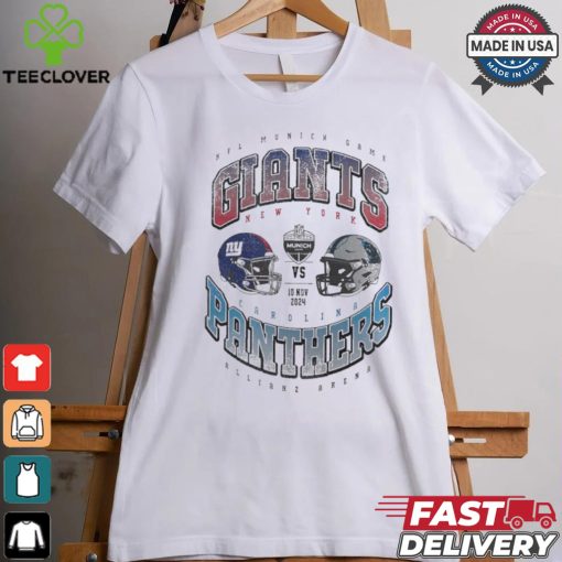 New York Giants vs. Carolina Panthers 2024 NFL Munich Games Gridiron Showdown helmet shirt