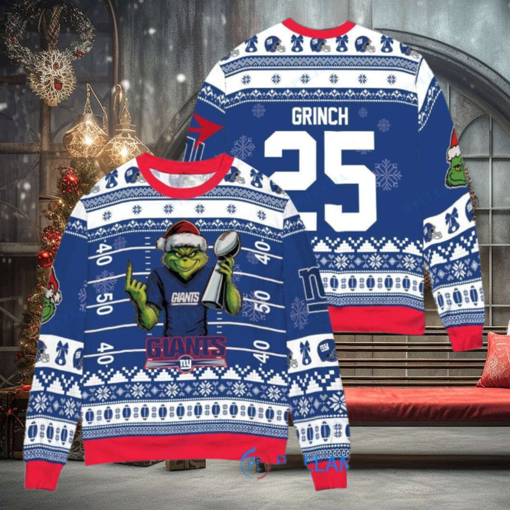 New York Giants x Grinch Christmas Dr. Seuss How the Grinch Stole Christmas with Super Bowl Trophy Custom Ugly Christmas Sweater New York Giants x Grinch Christmas Dr. Seuss How the Grinch Stole Christmas with Super Bowl Trophy Custom Ugly Christmas Sweater