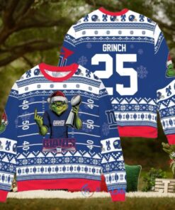 New York Giants x Grinch Christmas Dr. Seuss How the Grinch Stole Christmas with Super Bowl Trophy Custom Ugly Christmas Sweater
