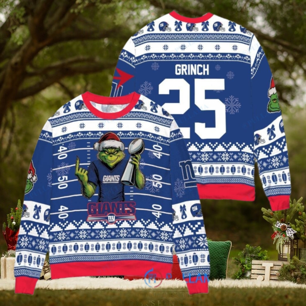 New York Giants x Grinch Christmas Dr. Seuss How the Grinch Stole Christmas with Super Bowl Trophy Custom Ugly Christmas Sweater New York Giants x Grinch Christmas Dr. Seuss How the Grinch Stole Christmas with Super Bowl Trophy Custom Ugly Christmas Sweater