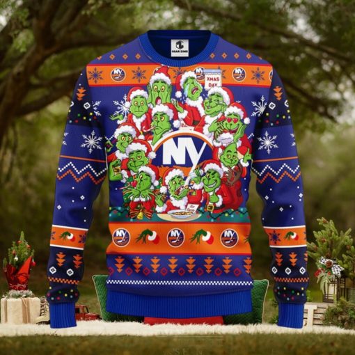 New York Islanders 12 Grinch Xmas Day Christmas Ugly Sweater