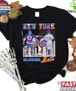 New York Islanders Anders Lee x New York Mets Francisco Lindor skyline shirt