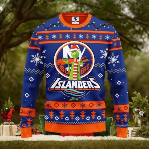 New York Islanders Funny Grinch Christmas Ugly Sweater