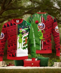 New York Islanders Grinch & Scooby doo Christmas Ugly Sweater 1