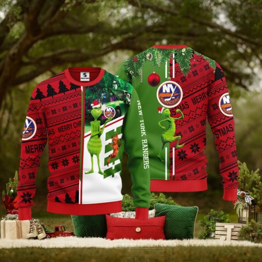 New York Islanders Grinch & Scooby doo Christmas Ugly Sweater 1