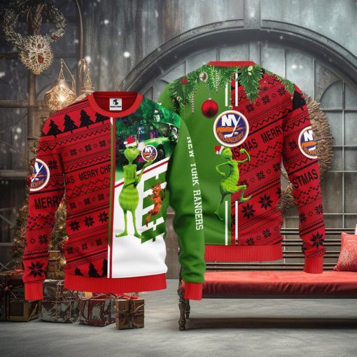 New York Islanders Grinch & Scooby doo Christmas Ugly Sweater 1