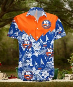 New York Islanders Hawaiian Shirt, Seamless Tropical Pattern Design