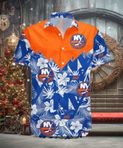 New York Islanders Hawaiian Shirt, Seamless Tropical Pattern Design